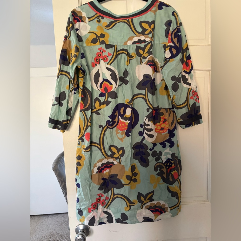 Boden Multicolor Floral Long Sleeve coverup Dress